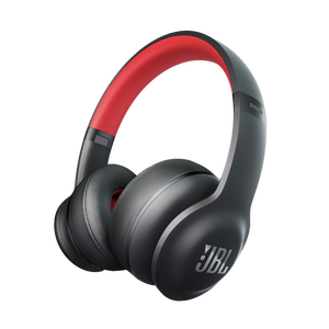 JBL®  Everest™ Elite 300 - Black / Red - On-ear Wireless NXTGen Active noise-cancelling Headphones - Hero